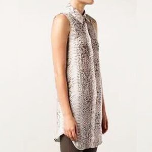 Haute Hippie Beaded Snake Print 100% Silk Tunic XS